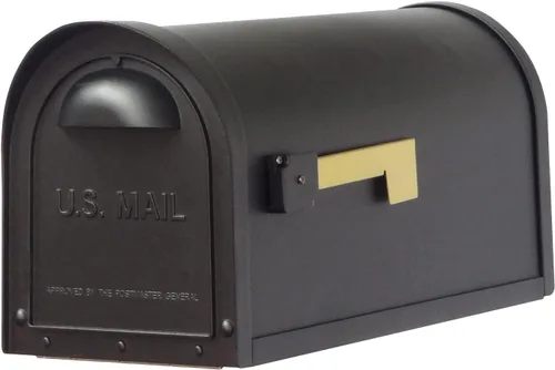 Miniatura 6 de Buzón clásico con poste de aluminio, buzón negro con poste Ashland - SCC-1008_SPK-600-BLK