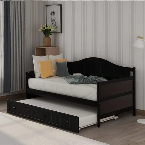 Miniatura 3 de Harper & Bright Designs Sofá cama individual con cama nido, marco de sofá cama individual de madera para dormitorio, habitación de invitados, sala