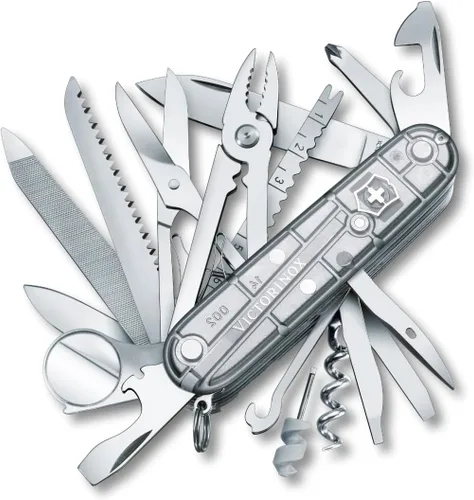 Victorinox Swiss Champ - Cuchillo suizo del ejército, 33 funciones, navaja de bolsillo de fabricación suiza con hoja grande, destornillador, cincel
