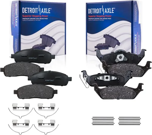 Miniatura 108 de Detroit Axle - Kit de freno delantero para Dodge Ram 1500 Durango Dakota Chrysler Aspen Dakota Driver Side Disco Freno Pinza de freno de cerámica