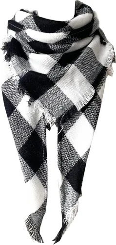Miniatura 106 de Wander Agio - Bufanda envolvente con diseño a cuadros o triangular para mujer, cálida y larga, de punto, sensación de cachemira, chal