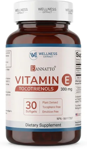 Miniatura 8 de WELLNESS EXTRACT Eannatto Tocotrienoles Suplementos de vitamina E sin tocoferol, sin OMG, sin gluten y antioxidante (125 mg 30 cápsulas blandas)