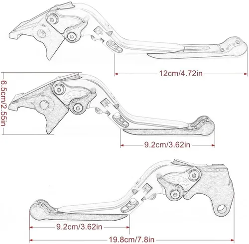 Miniatura 3 de Brake Lever for FZ8 FZ-8 2011 2012 2013 2014 2015 2016-2020 Motorcycle Adjustable Folding Extendable Brake Clutch Levers Handle