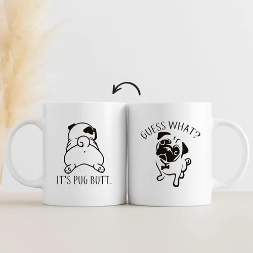 Miniatura 6 de QUICQOD Taza divertida de perro salchicha para mamá y amantes, taza de café blanca, adivina qué trasero de 11 onzas, regalo de Navidad, Acción