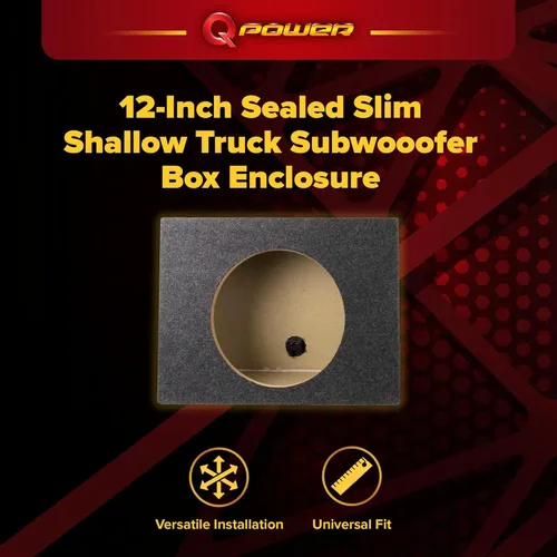 Miniatura 2 de Q Power Caja de subwooofer subwooofer de camión delgado sellado de 12 pulgadas TW12-SINGLE