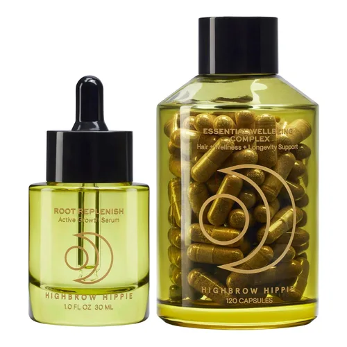 Healthy Hair Growth Duo, Complejo de bienestar 7 en 1 Suplemento para mujer (120 cápsulas, suministro para 30 días) + suero de crecimiento activo de