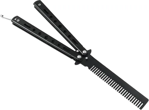 Paquete de 2 cuchillos de mariposa peine de entrenamiento de práctica de peine plegable de acero inoxidable principiantes entrenador artes marciales