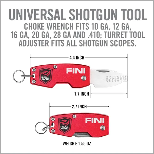 Miniatura 3 de Real Avid FINI - Llave de estrangulador con ajustador de alcance de escopeta y llavero de escopeta, equipo de caza y accesorios para escopeta