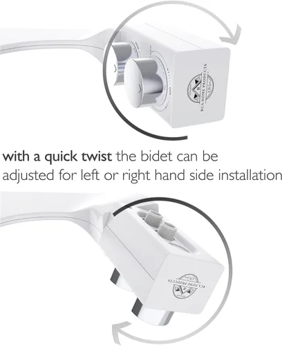 Miniatura 3 de BIDETbidet - Accesorio de bidé ultradelgado reversible para agua caliente izquierda/derecha con control de temperatura, juego de pomos