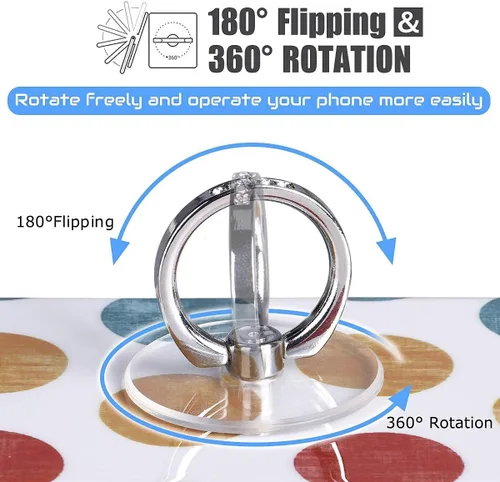 Miniatura 3 de Soporte de Anillo Transparente para Teléfono con Agarre - EI Sonador Soporte de Anillo Transparente para Teléfono Celular con Agarre de Dedo y Base