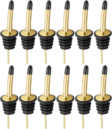 Miniatura 26 de Pafusen Paquete de 12 vertedores de botellas de licor, boquilla para verter licor para botellas de licor, boquilla dispensadora de aceite de oliva