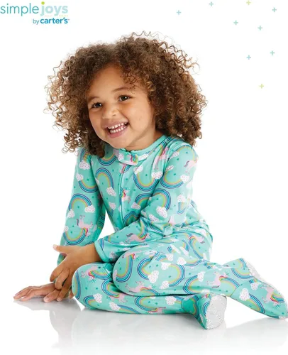 Miniatura 3 de Simple Joys by Carters - Pijama de poliéster con pies para bebé y niño pequeño 3