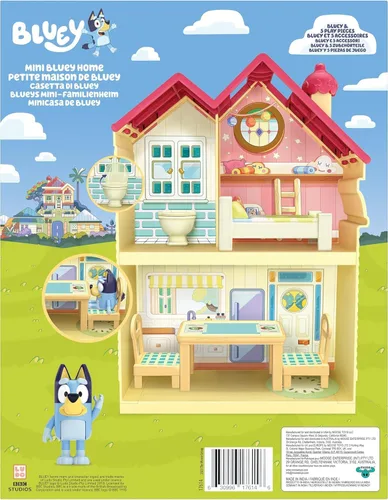 Miniatura 8 de Mini Casa de Juegos con Figura de 2.5" y 5 Accesorios, Juguetes de Casa de Juegos de 3 Habitaciones con Asa de Transporte, Juguete de Viaje Compacto