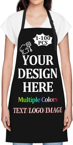 Miniatura 10 de Custom Apron 1-100 PCS For Men Women with Your Photo Text Logo Personalized Chef & Grilling Aprons For Gifts