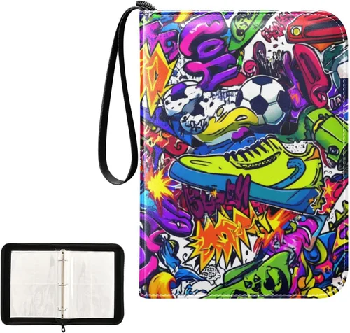 Miniatura 2 de OTVEE Carpeta de tarjetas con 4 bolsillos, soporte para 400 tarjetas con 50 mangas, carpeta de colección de tarjetas, soporte para libros de béisbol