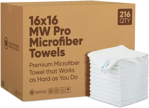 Miniatura 14 de Microfiber Wholesale Toallas de microfibra Pro Multi Surface de 16" x 16" a granel Caja: 216 Cantidad (negro)