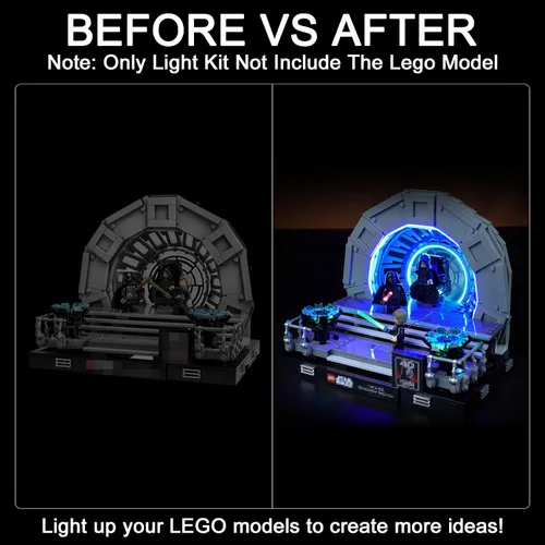Miniatura 2 de Kit de luz mejorado para compatible con Lego Emperor's Throne Room Diorama Juego de construcción, decoración de luces compatible con Lego 75352