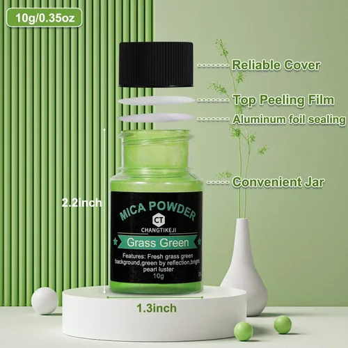 Miniatura 3 de CHANGTIKEJI Polvo de mica, 36 colores - 10 g/botella de polvo de pigmento natural para resina epoxi, fabricación de jabón, fabricación de velas