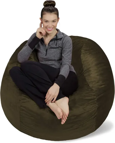 Miniatura 19 de Sofa Sack Funda para silla puff solamente, sin relleno, cómoda funda de repuesto para silla redonda, 5 pies, color carbón Carbón - Solo funda