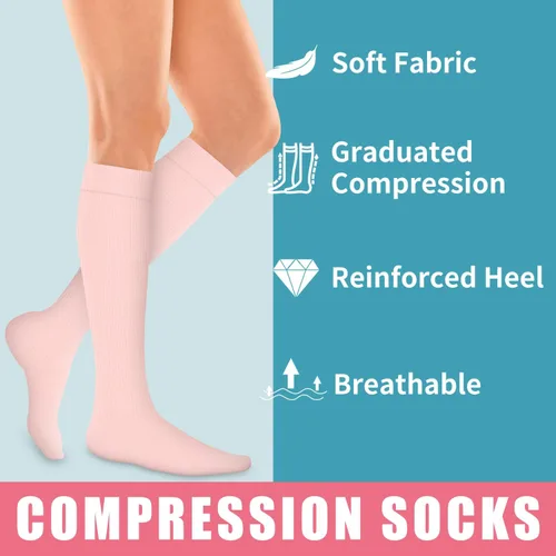 Miniatura 75 de Calcetines de compresión para mujeres y hombres (3 pares) – El mejor apoyo para enfermeras, correr, senderismo, recuperación y calcetines de vuelo