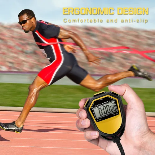 Miniatura 5 de mewmewcat Cronómetro impermeable digital LCD temporizador cronógrafo deportivo con correa para natación, correr, entrenamiento de fútbol, cronómetro