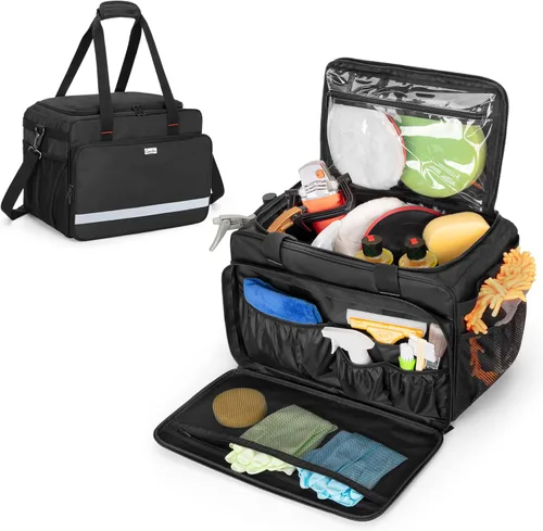samdew Bolsa grande de detalles, organizador de detalles para almacenamiento de suministros de detalles de automóviles, organizador de limpieza de