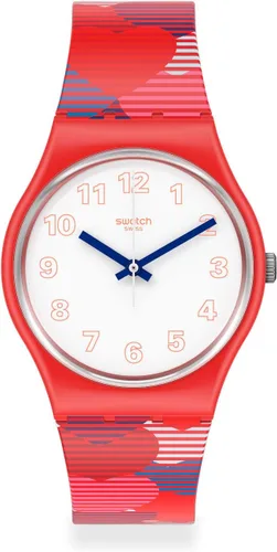 Miniatura 2 de Swatch Reloj analógico de cuarzo para mujer con correa de silicona GR182, rojo, correa, Rojo -, Correa