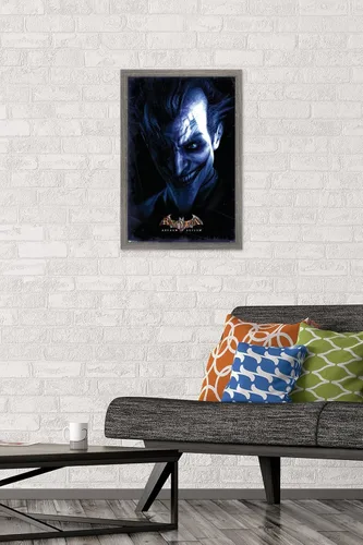 Miniatura 2 de Trends International DC Comics VIdeo Game - Póster de pared de Arkham Asylum - Joker, 14.725 x 22.375 pulgadas, versión enmarcada de madera