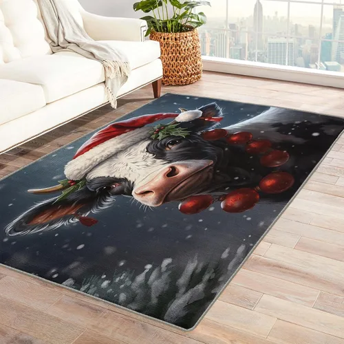 Miniatura 8 de Alfombra de oso de 2 x 3 pies, alfombra de Navidad para entrada, sala de estar, dormitorio, alfombra de animales salvajes, decoración de habitación