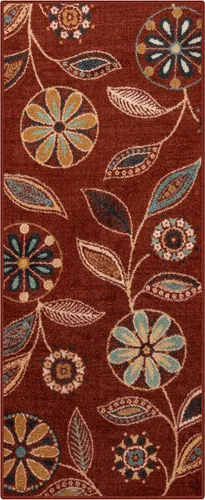 Miniatura 52 de Maples Rugs Reggie - Alfombra de pasillo floral, fabricada en Estados Unidos, lavable, antideslizante, alfombra de interior para cocina, pasillo