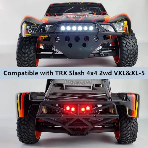 Miniatura 2 de MORLORDY RC delantera y trasera LED Kits de luz trasera para 1/10 TRX Slash VXL XL-5 actualizaciones 4x4 2WD camión