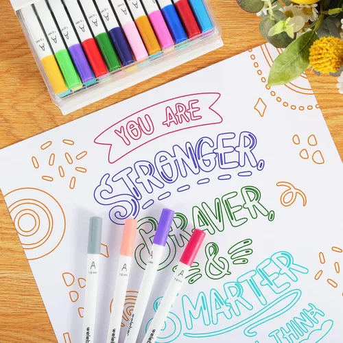 Miniatura 6 de Bolígrafos de punta media 1.0 compatibles con Cricut Joy/Xtra, paquete de 36 rotuladores surtidos para dibujar, escribir, manualidades 1.0Tip