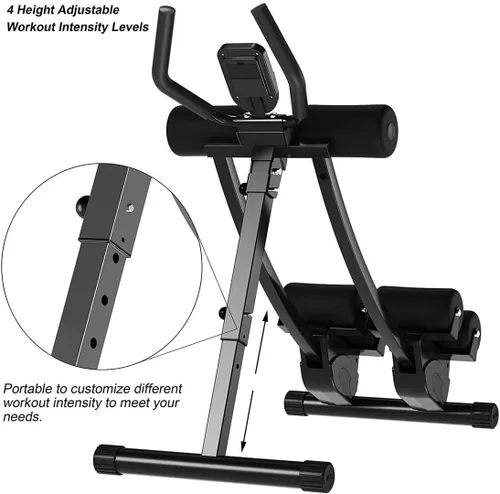Miniatura 4 de Ab Machine Equipo de ejercicio multifuncional para gimnasio en casa, equipo de entrenamiento de abdominales ajustable en altura