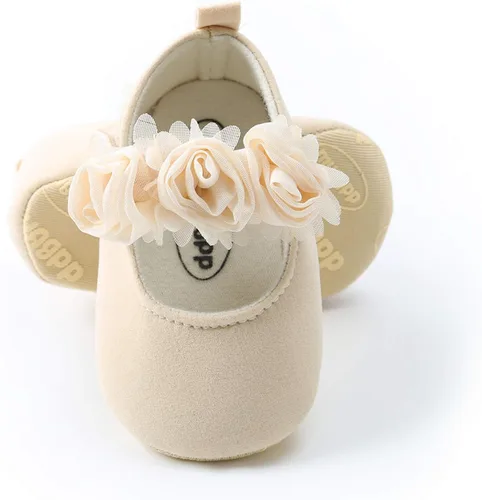 Miniatura 72 de RVROVIC Mocasines de princesa para bebé, zapatos brillantes de Mary Jane, zapatos de cuna de suela suave y ligera de primera calidad, zapatos
