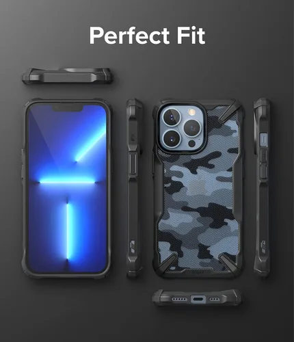 Miniatura 8 de Ringke Fusion-X - Funda compatible con iPhone 13 Pro, diseño de camuflaje, parte trasera dura, resistente, a prueba de golpes, avanzada funda