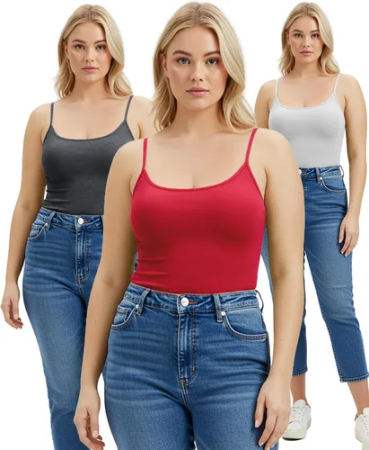 Miniatura 10 de Emmalise Camisola larga casual básica para mujer, con tirantes ajustables, top en capas