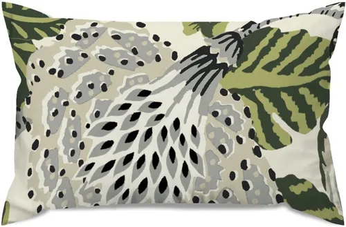 Miniatura 124 de ArogGeld Fundas de Almohada Euro Sham Florales Verde y Blanco Gris Estilo Chinoiserie Funda de Almohada Asiática Funda de Cojín Decorativo 18x18