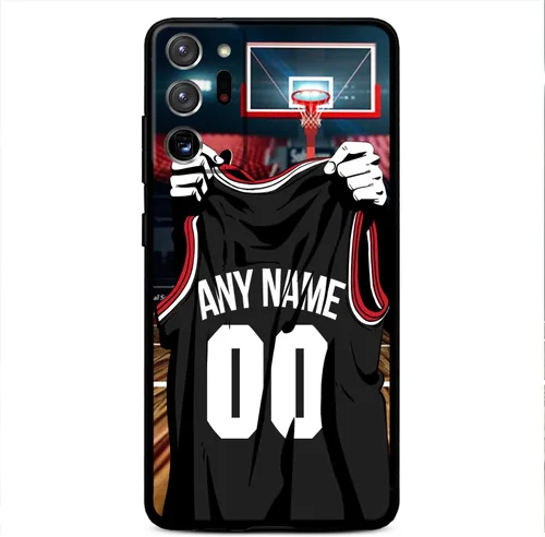Miniatura 13 de Nombre y número personalizados, camiseta de baloncesto de Los Ángeles, funda de silicona líquida para Samsung Galaxy Note 20/20 Ultra 10 Pro Note 9