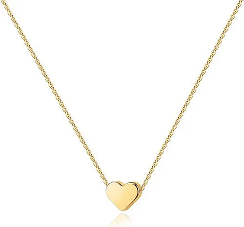 Miniatura 38 de PAVOI Collar de corazón chapado en oro de 14 quilates con circonita cúbica Bonitos collares con colgante de amor delicado para mujer