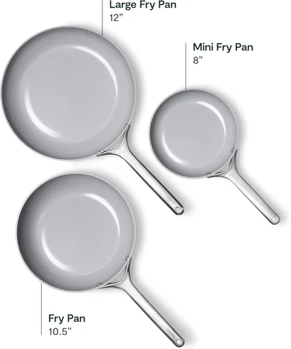 Miniatura 2 de Caraway Juego de 4 sartenes antiadherentes (10.5 y 8 pulgadas) y sartén antiadherente, no tóxico, sin PTFE ni PFOA, apto para horno y compatible