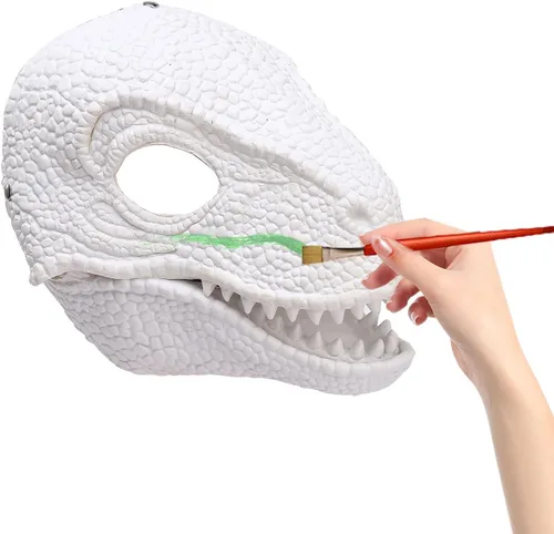 Miniatura 6 de Máscara de dinosaurio de látex, tiranosaurio Rex máscara con mandíbula móvil abierta máscara de cabeza de dinosaurio para festival cumpleaños