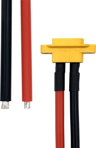 Miniatura 6 de 2 unidades Amass XT60E-M - Conector de batería macho montable, conector de montaje en panel XT60 con cable de 11.8 in para batería RC Lipo FPV
