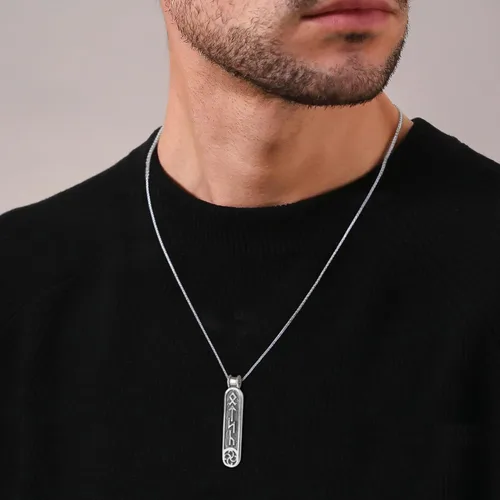 Miniatura 11 de Viking Rune Formula Pendant Necklace for Men Women - 925 Sterling Silver - Norse Nordic Celtic Jewelry - Runes Protection Amulet - Matching