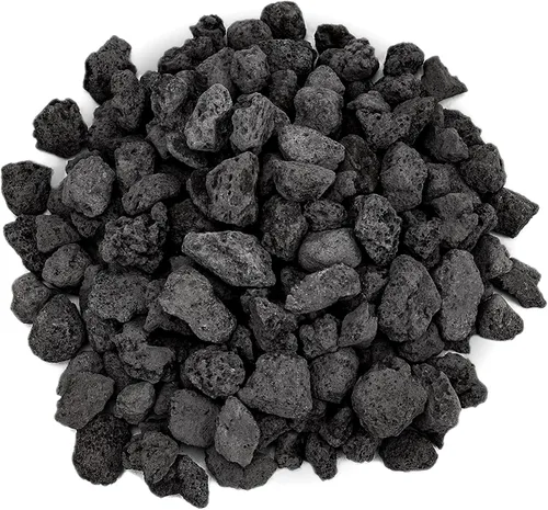 Miniatura 14 de Onlyfire Piedras de lava volcánica Black Lava Rock de 10 libras para fogatas de interior y exterior, chimeneas, parrilla de gas y paisajismo, 0.2 a