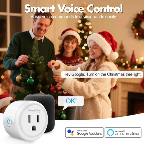 Miniatura 4 de DeeprClean Mini enchufes inteligentes que funcionan con Alexa, enchufe Wifi compatible con Google Assistant, toma controlada por aplicación
