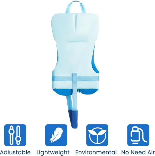 Miniatura 3 de Owntop Chaleco de natación para niños pequeños, chaqueta flotante, ayuda de natación para niños de 20-30-40-50 libras con correas de seguridad Azul