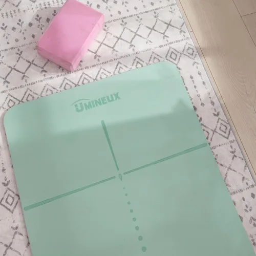 Miniatura 6 de UMINEUX Esterilla de yoga extra gruesa de 1/3 y 2/5 pulgadas antideslizante para mujeres, respetuosa con el medio ambiente, tapete de ejercicio