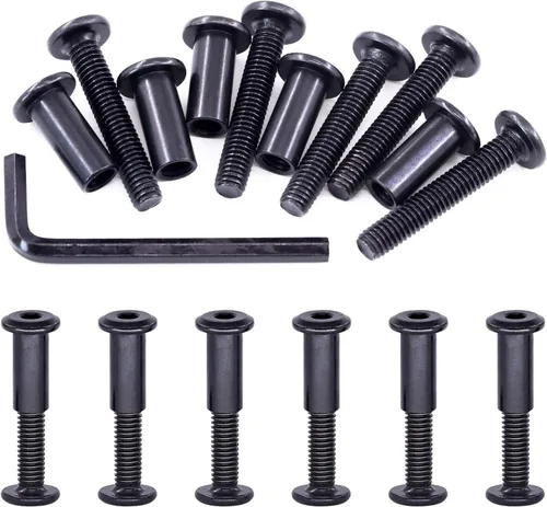 Miniatura 15 de Swpeet 141 piezas de 14 tamaños diferentes M6x16mm-3.150 in acero al carbono negro Hex Drive Socket Cap Tornillos Kit de tuercas de barril con 1