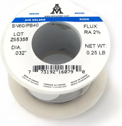 Miniatura 2 de AIM Soldera 60-40 Alambre de Soldadura con Núcleo de Resina de Estaño y Plomo para Soldadura Eléctrica 0.032pulgadas, 1lb (0.8mm / 454g)
