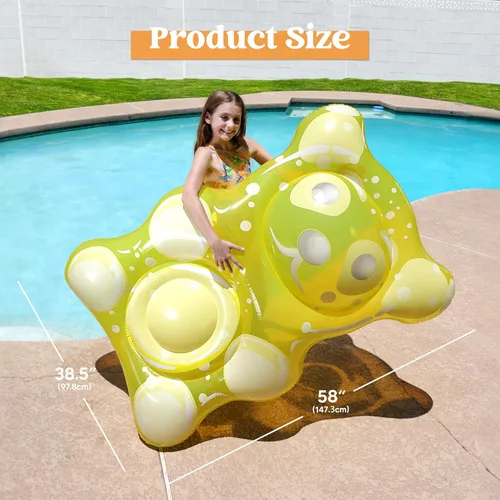 Miniatura 4 de SLOOSH Flotadores inflables de oso de goma de 60 pulgadas para piscina, divertidos flotadores para piscina, juguetes para decoración de fiesta
